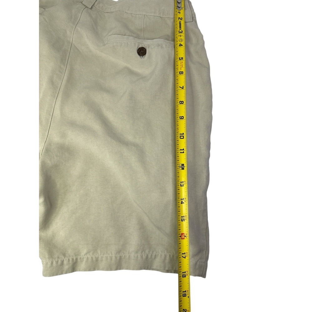 Tommy Bahama Men's 100% Silk Beige Pleated Shorts Size 34 Machine Washable*STAIN - Picture 10 of 13